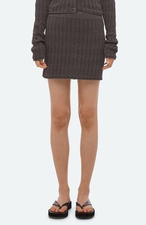 Helmut Lang Cable Knit Miniskirt in Gravel at Nordstrom, Size X-Small