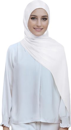 Lina & Lily Sheen Shimmer Womens Crepe Scarf Shawl Wrap Head Hijab Lightweight (White)