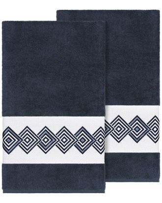 Linum Home Textiles 100% Turkish Cotton Noah 2Pc Embellished Bath Towel Set