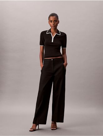 Calvin Klein Jeans Calvin Klein Womens Cotton Twill Logo Tape Pants - Black - 0