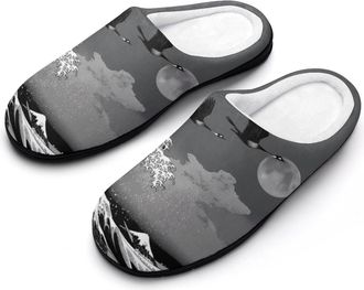 Generic Japanese The Great Wave Off Kanagawa Men Slippers Funny House Shoes Cotton Slipper for Indoor Outdoor