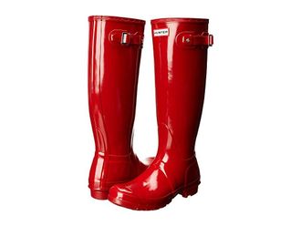 Hunter Original Tall Gloss Rain Boots Womens Shoes Military Red : 11 M, Rubber