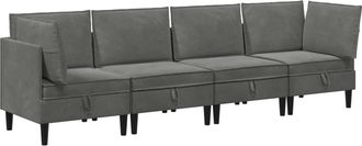 vidaXL Juego De Muebles De Sal&oacute;n 4 Uds. Gris Oscuro Terciopelo Vidaxl
