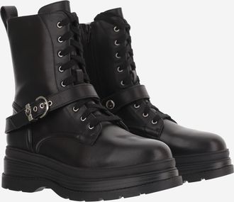 Pinko Womens Leather Ankle Boots Eva Black Upper: Cow