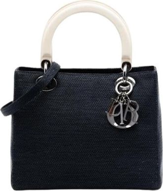 Dior Pre-owned Lady Dior - Dames - Vintage Handtas - Blauw - ONE Size - Nylon - Vintage