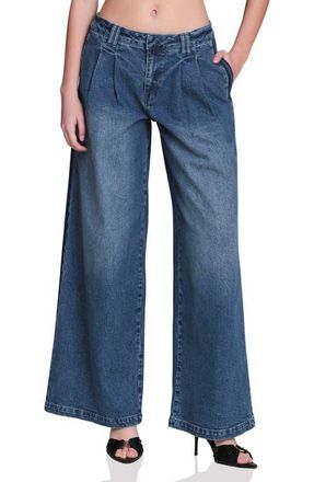 Avec Les Filles Wide Leg Jeans in Dark Blue Wash at Nordstrom, Size 25