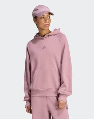 adidas adidas Performance - Felpa con cappuccio con logo piccolo color malva magico-Viola