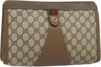 Gucci Pre-owned Plastic Clutch - Dames - Vintage Clutch - Beige - ONE Size - Vintage