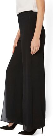 Hermann Lange Palazzohose Anastasia, Damen, Gr. 48, N-Gr, schwarz, Stoff, Obermaterial: 100% Polyester, HERMANN LANGE COLLECTION, unifarben, festlich, normal kn&ouml;che