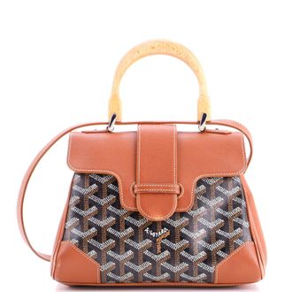 Goyard Saigon Top Handle Bag Coated Canvas with Leather Mini