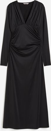 H&M Drapiertes Jerseykleid - Schwarz