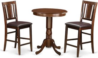 East West Furniture 3 Pc pub Table set - high Table and 2 Kitchen bar stool