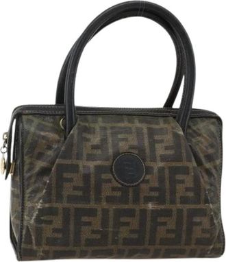 Fendi Pre-owned Handbags, female, Brown, Size: ONE SIZE Pre-owned Vintage Zucca Canvas Hand Bag