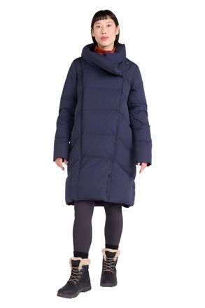 Mountain Warehouse Cosy Wrap Womens Down Padded Jacket - Water Resistant Ladies Puffer Coat, Down Fill Power 600 - Winter Travelling & Daily Use Navy Womens Size 18