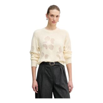 Benetton Trui met ronde hals - Dames - Ronde hals truien - Beige - M - Wol - Truien & Vesten