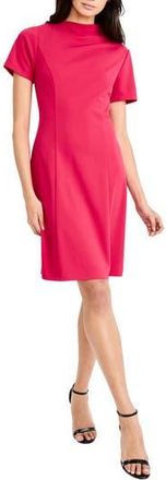 Maggy London Mock Neck Short Sleeve A-Line Minidress in Jazzy Pink at Nordstrom Rack, Size 18 (Similar To 16W)