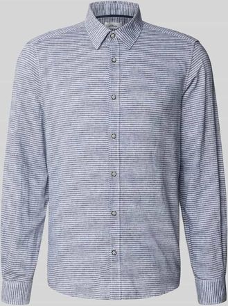 s.Oliver Red Label Regular Fit Freizeithemd aus Leinen-Baumwoll-Mix in Marine, Gr&ouml;&szlig;e XXL