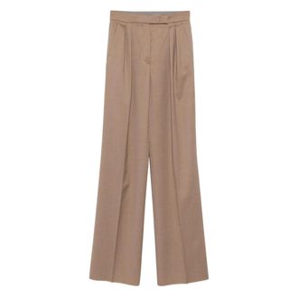 Max Mara Wide Trousers, female, Brown, M, Pleated Wide Trousers
