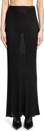 Balenciaga Sheer Rib Knit Long Skirt