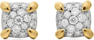 David Yurman Orecchini a bottone Petite Châtelaine in oro giallo 18kt con diamanti (5mm) - Argento