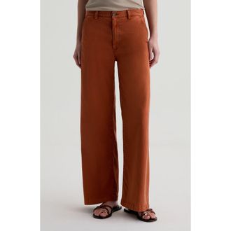 AG - Adriano Goldschmied Caden Twill Wide Leg Pants in Sulfur Cavern Clay at Nordstrom, Size 25
