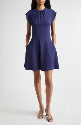 Stella McCartney Gathered Cap Sleeve Dress in Indigo at Nordstrom, Size 12 Us