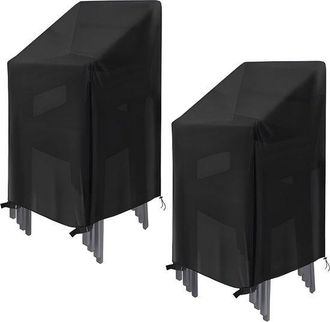 OEM Funda Para Silla De Jard&iacute;n De 2 Piezas, Duradera, Impermeable, Anti, Protege, Fija, Funda Para Silla, Asas En Ambos Lados, 6464120 Cm, Negra