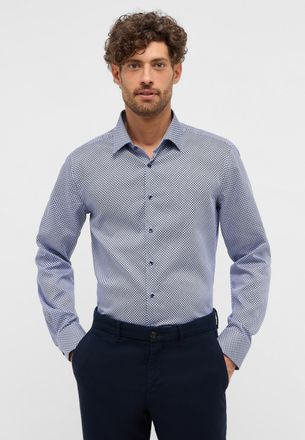 Eterna Langarmhemd ETERNA SLIM FIT, Herren, Gr. 38, Normalgr&ouml;ssen, blau, Twill, 100% Baumwolle, schmal, Manschette, Hemden Langarmhemd, NON IRON (b&uuml;gelfrei)
