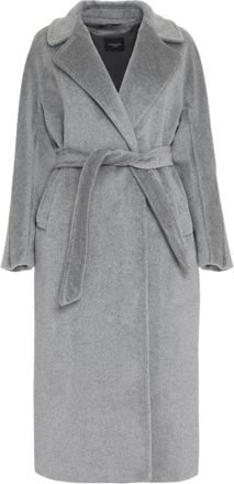 Max Mara Belted Coats, female, Gray, Size: S Tempera Robe Coat
