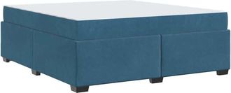 vidaXL Vidaxl - Estructura De Cama Con Colch&oacute;n Azul Oscuro 180 X 200 Cm