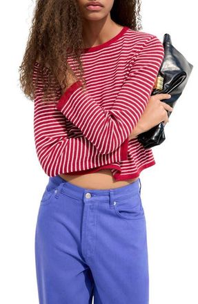 Mango Stripe Sweater in Red at Nordstrom, Size X-Small