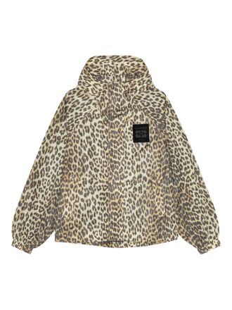Ganni leopard-print hooded jacket - women - Fabric - XXL/3XL - Neutrals