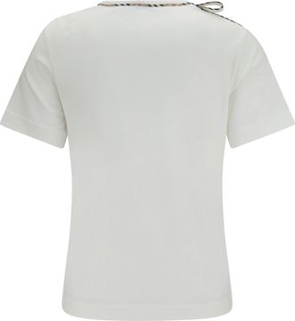 Burberry Womens Cotton Lace-Detail T-Shirt Chalk T-Shirts And Polos