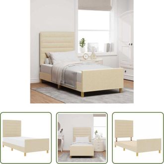 vidaXL vidaXL Letto in schiuma - Struttura del letto con testiera Crema 80 x 200 cm Tessuto