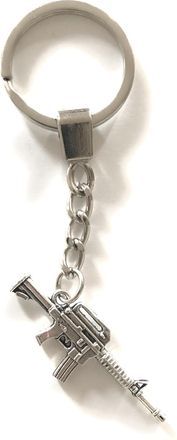 Generic KEYRING - Antique Silver Plated. Large 30mm Wide Split Ring. Key Ring. Rifle