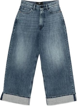 3x1 Baby Skater Jeans met Omgeslagen Zoom - Dames - Loose Fit Jeans - Blauw - W26 - Denim - Jeans