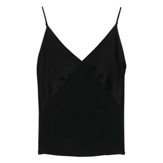 Forte_Forte Tops, Dames, Zwart, S, Satijn, Shiny Anvers Satin Strap Top