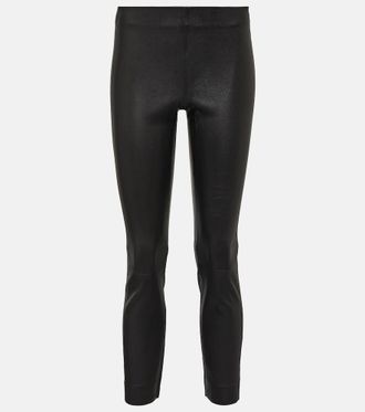 Vince Cropped slim leather pants