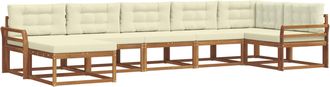 vidaXL Conjunto De Sof&aacute;s De Exterior 7 Uds. Natural Y Crema Vidaxl