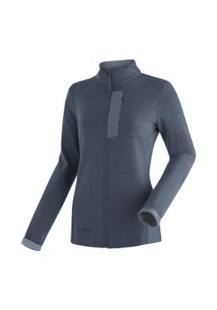 Maier Sports Funktionsshirt MAIER SPORTS Skutvik W, Damen, Gr. 38, blau (graublau), 40% Wolle, 35% Polyamid, 25% Polypropylen, hoch geschlossener Ausschnitt, Shirt