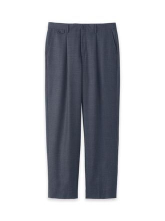 Paul Fredrick Plaid Single Pleat Wide Leg Pant