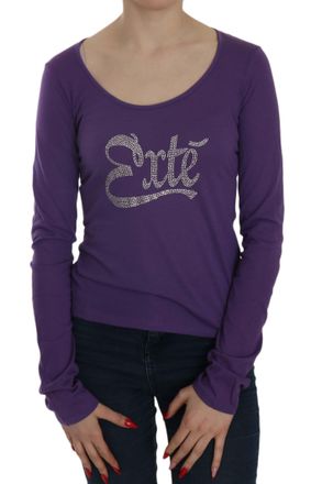 Exte Crystal Embellished Long Sleeve Casual Womens Top