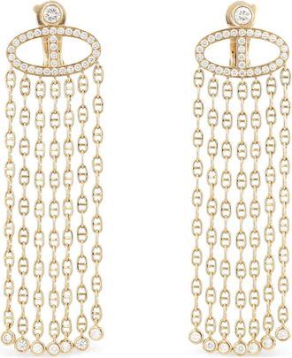 Herm&egrave;s Orecchini Anchor in oro giallo con diamanti anni 2010