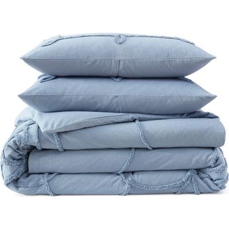 Peri Home Retro Scroll Duvet Cover & Shams Set in Blue at Nordstrom, Size Full