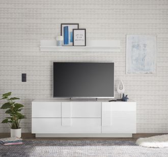 Inosign Lowboard »Jupiter, Breite 181 cm, TV-Board 1 Tür - Soft Closing, 2 Schubkästen,« TV-Schrank, Medienkommode, moderne Griffblende, FSC, viel Stauraum