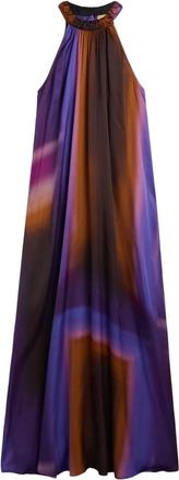 Momoni Yuca Dress - Dames - Maxi kleedjes - Veelkleurig - S - Satijn - Kleedjes