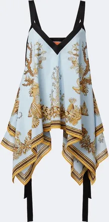 La DoubleJ Printed asymmetric cotton top