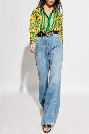 Versace Silk Shirt, Womens, Green