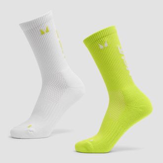MyProtein Calcetines para correr MP Move Club (paquete de 2 pares) - Verde brillante/Blanco - UK 2-5