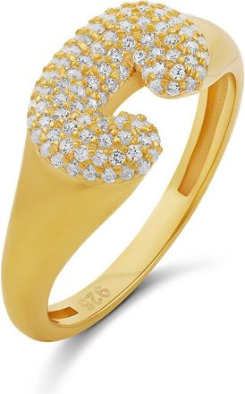 SHYMI Pav&eacute; Bubble Initial Ring in Gold at Nordstrom, Size 6